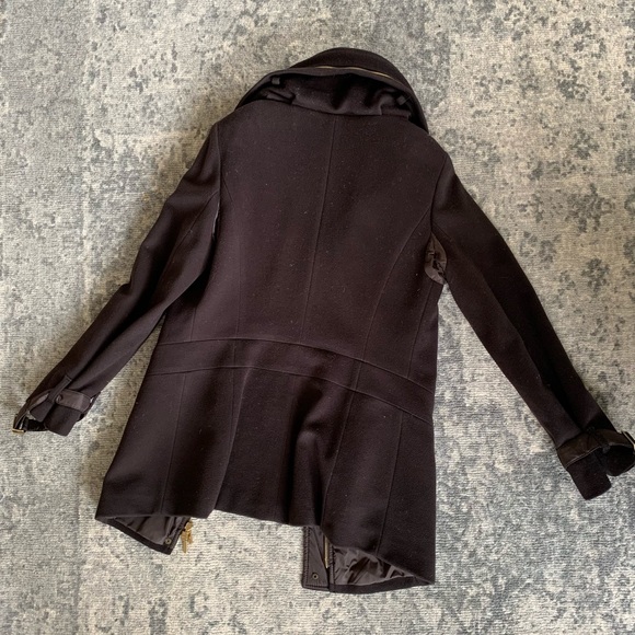 S Max Mara chocolate brown wool coat with real fur collar - Picture 3 of 7